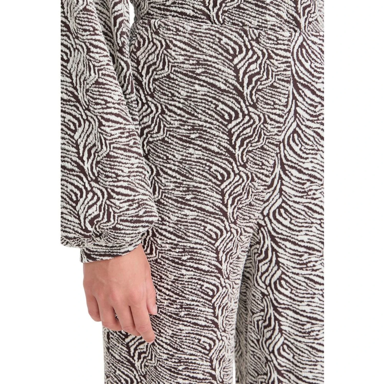 Brown Polyester Casual Pants