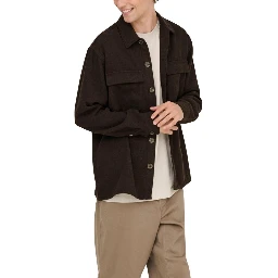 Brown Polyester Dress Shirt