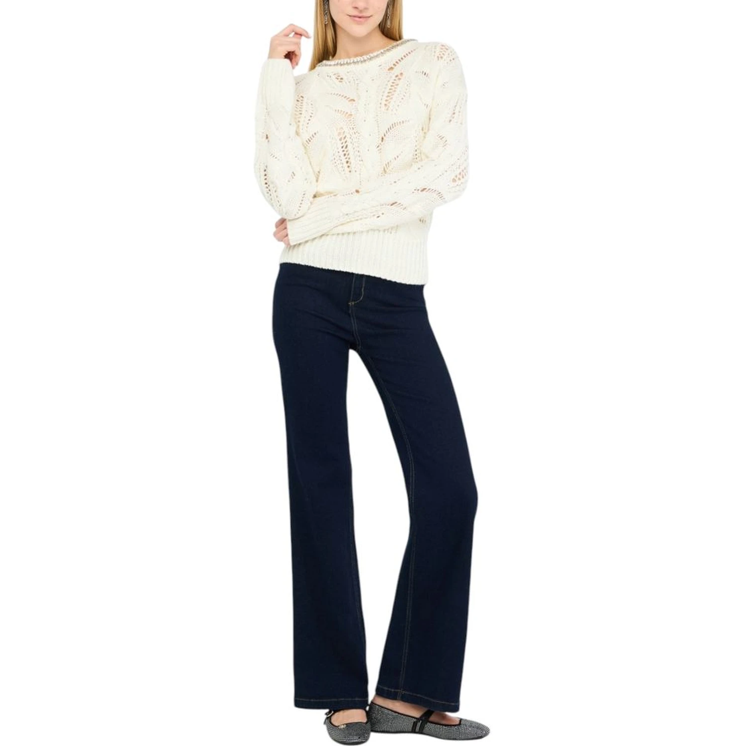 White Marabou Sweatshirt