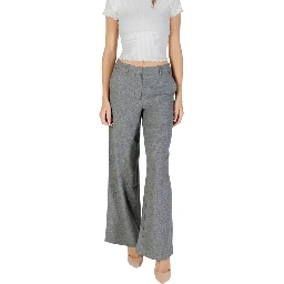 Gray Recycled Polyester Casual Pants