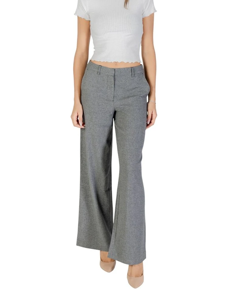 Gray Recycled Polyester Casual Pants