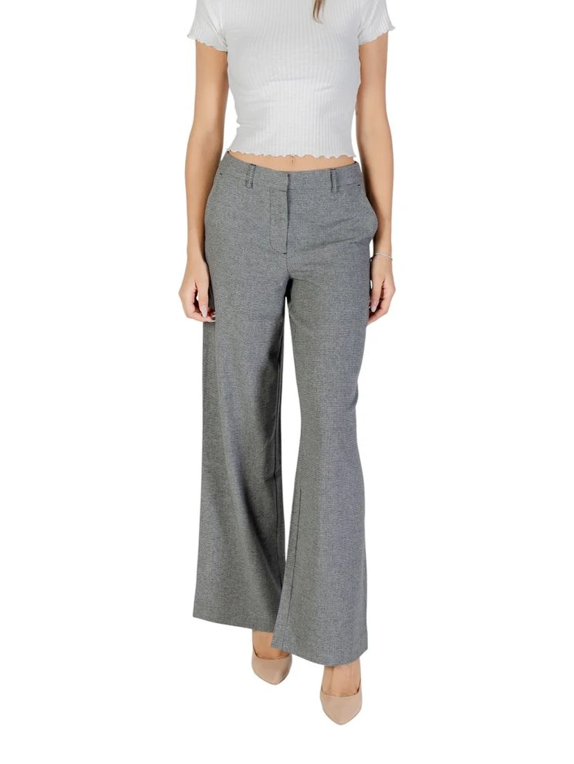 Gray Recycled Polyester Casual Pants