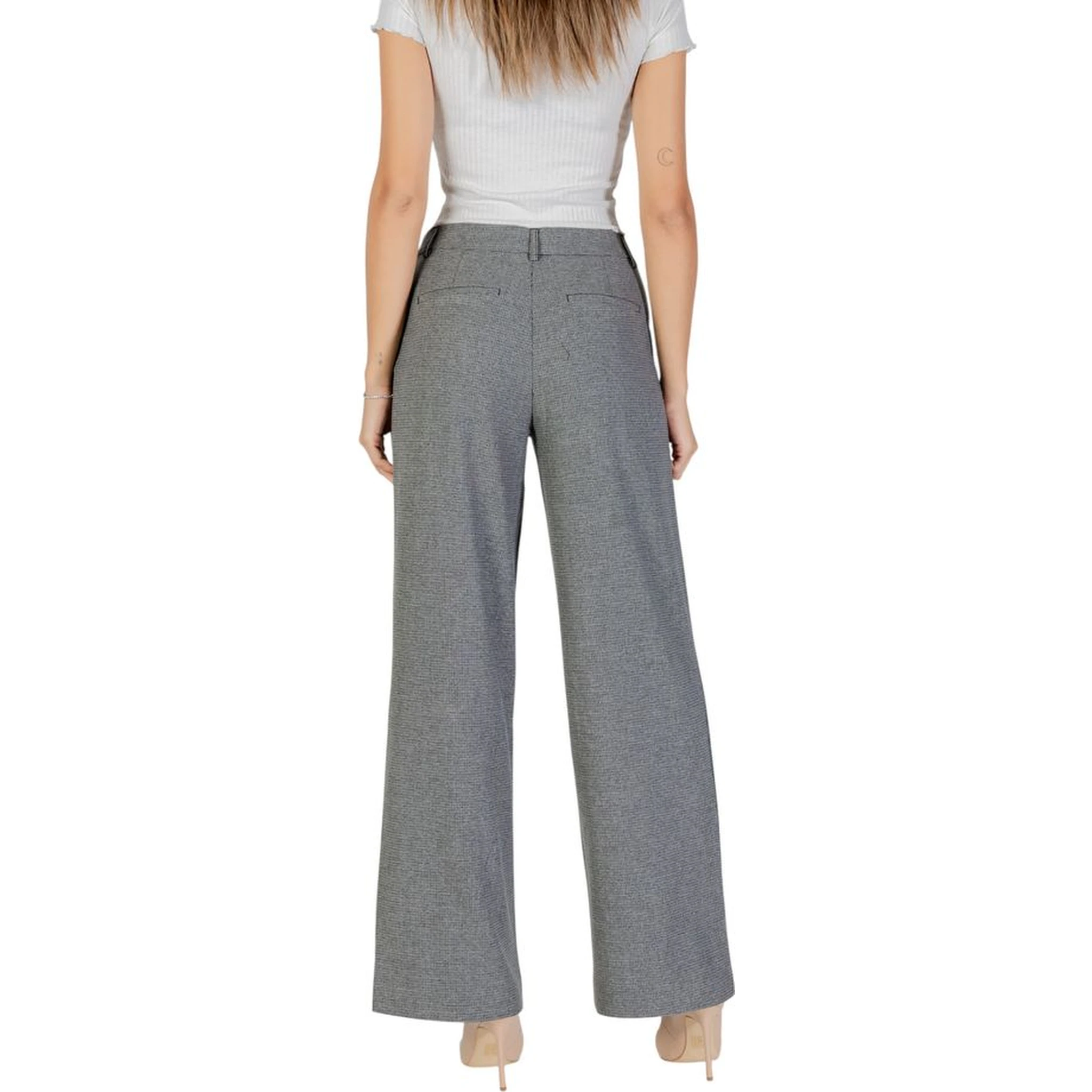 Gray Recycled Polyester Casual Pants