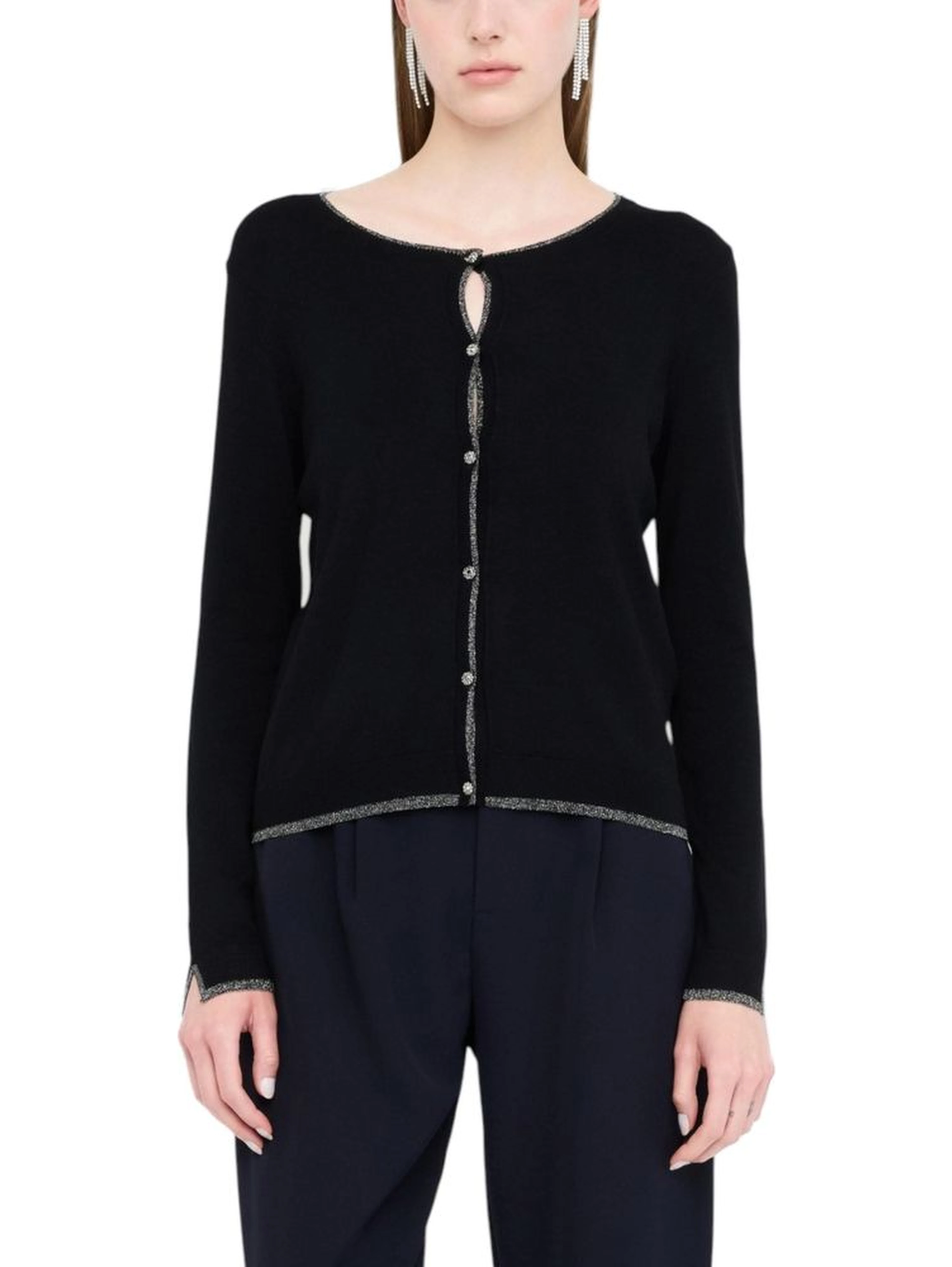 Black Textile Cardigan