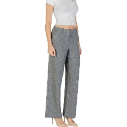 Gray Recycled Polyester Casual Pants
