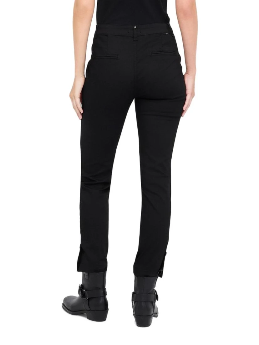 Black Cotton Casual Pants