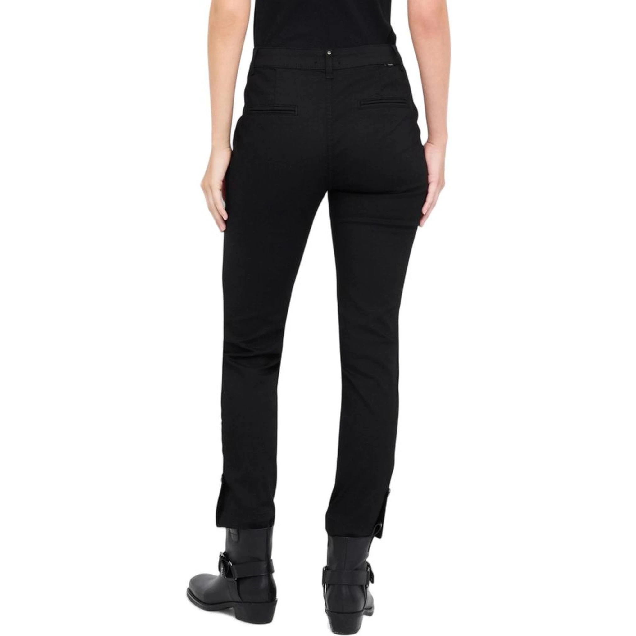 Black Cotton Casual Pants