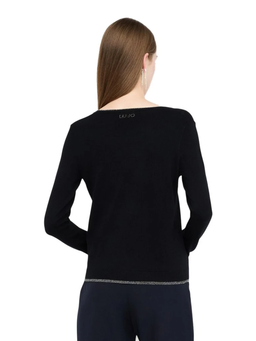 Black Textile Cardigan