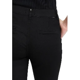 Black Cotton Casual Pants