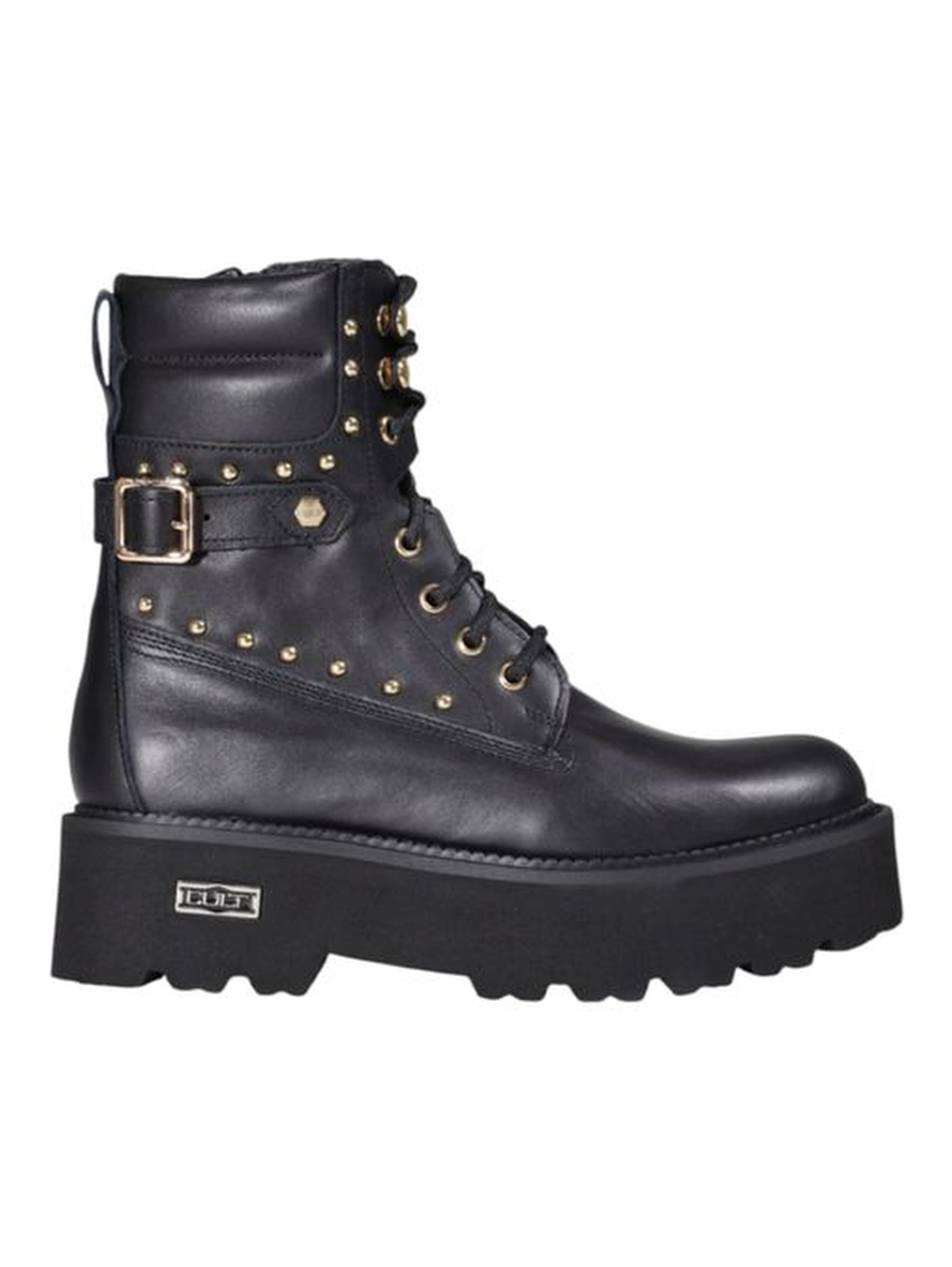 Black Leather Lace-Up Boots
