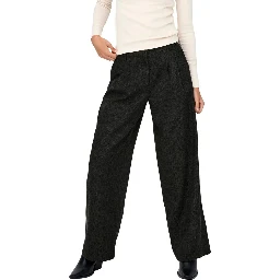 Black Polyester Flared Pants