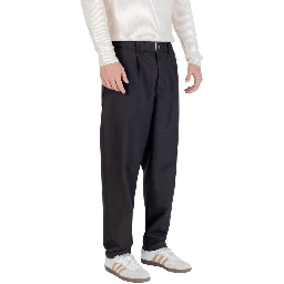Black Cotton Casual Pants