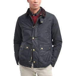 Gray Cotton Shell Jacket