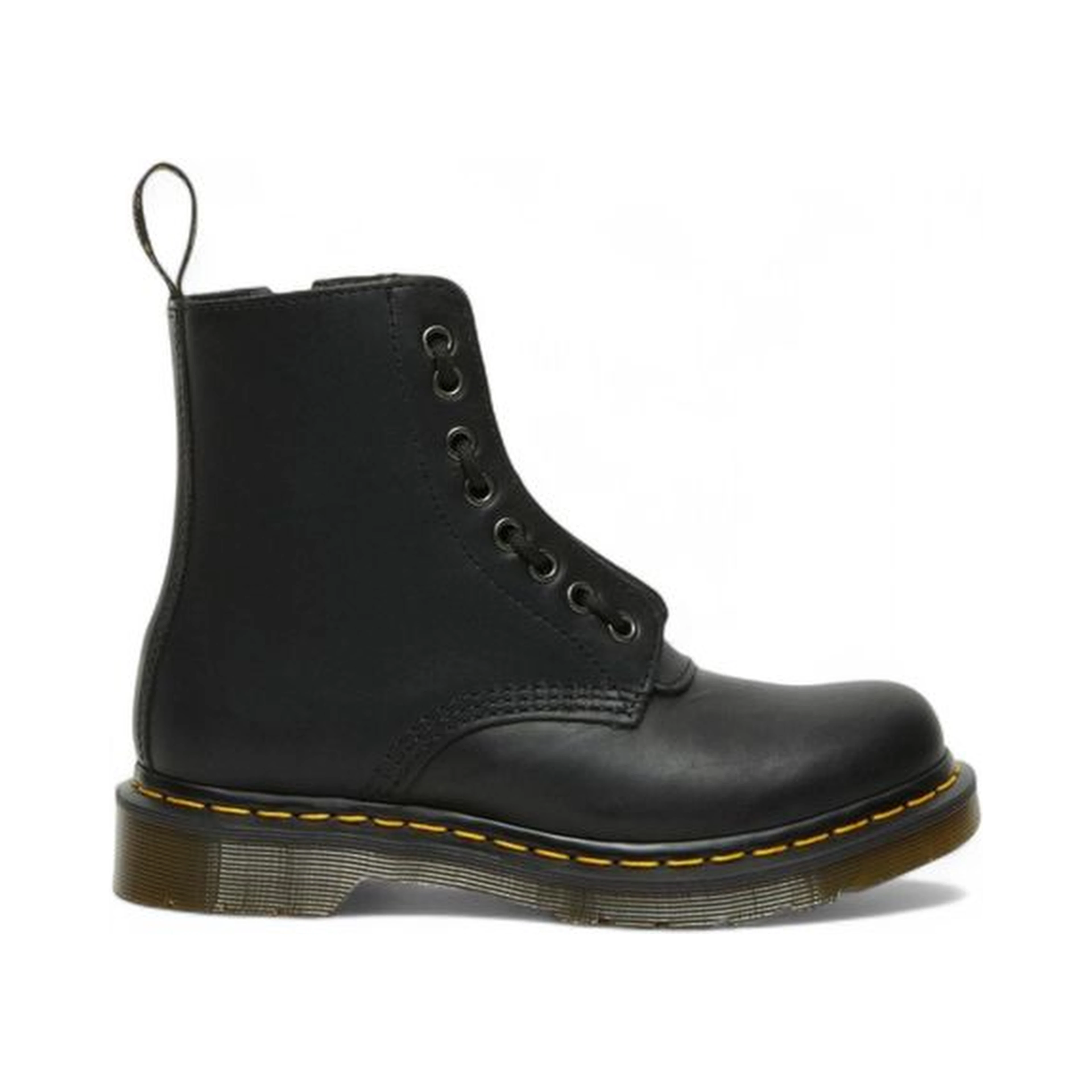 Black Leather Lace-Up Boots