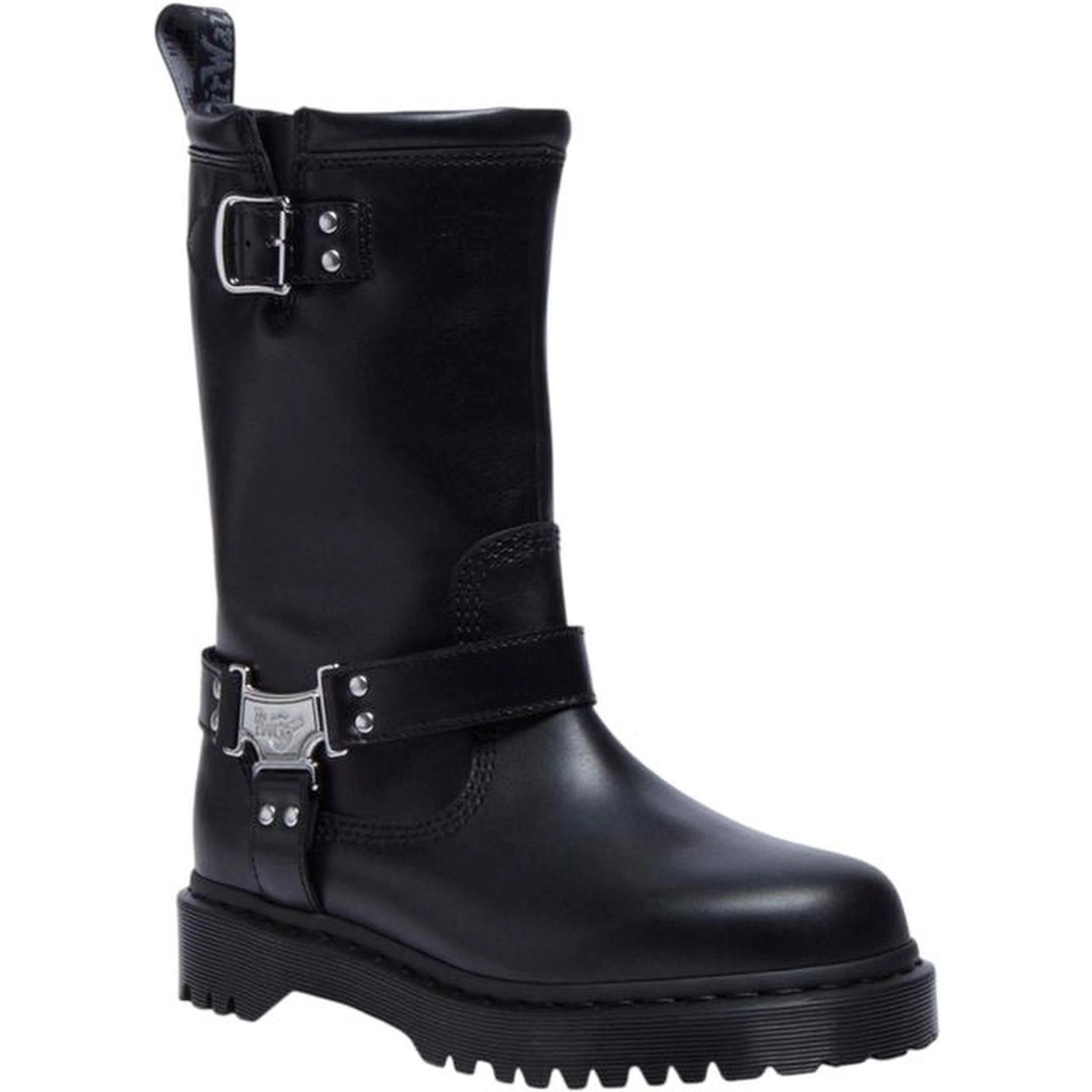 Black Leather Lace-Up Boots