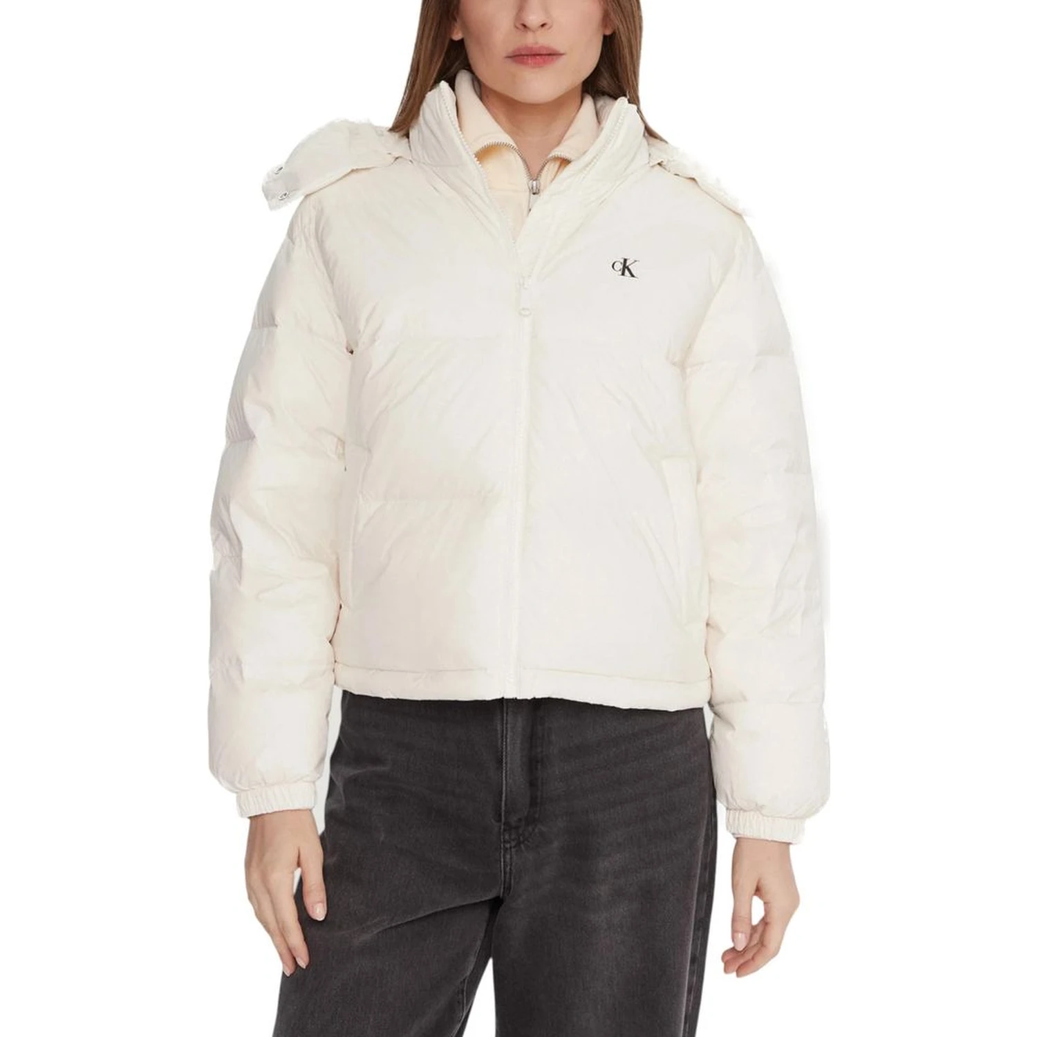 Cream Polyamide Coat
