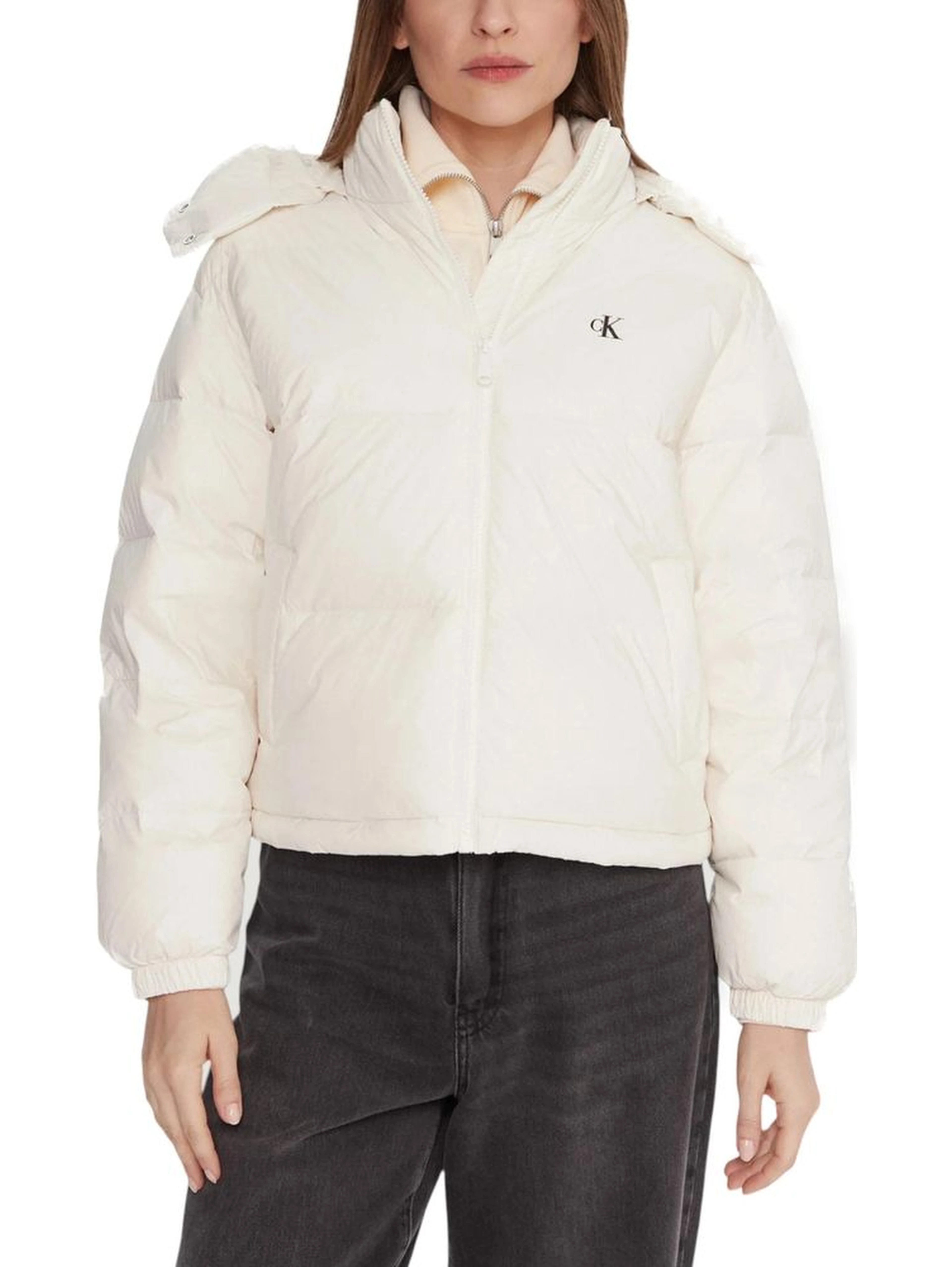 Cream Polyamide Coat