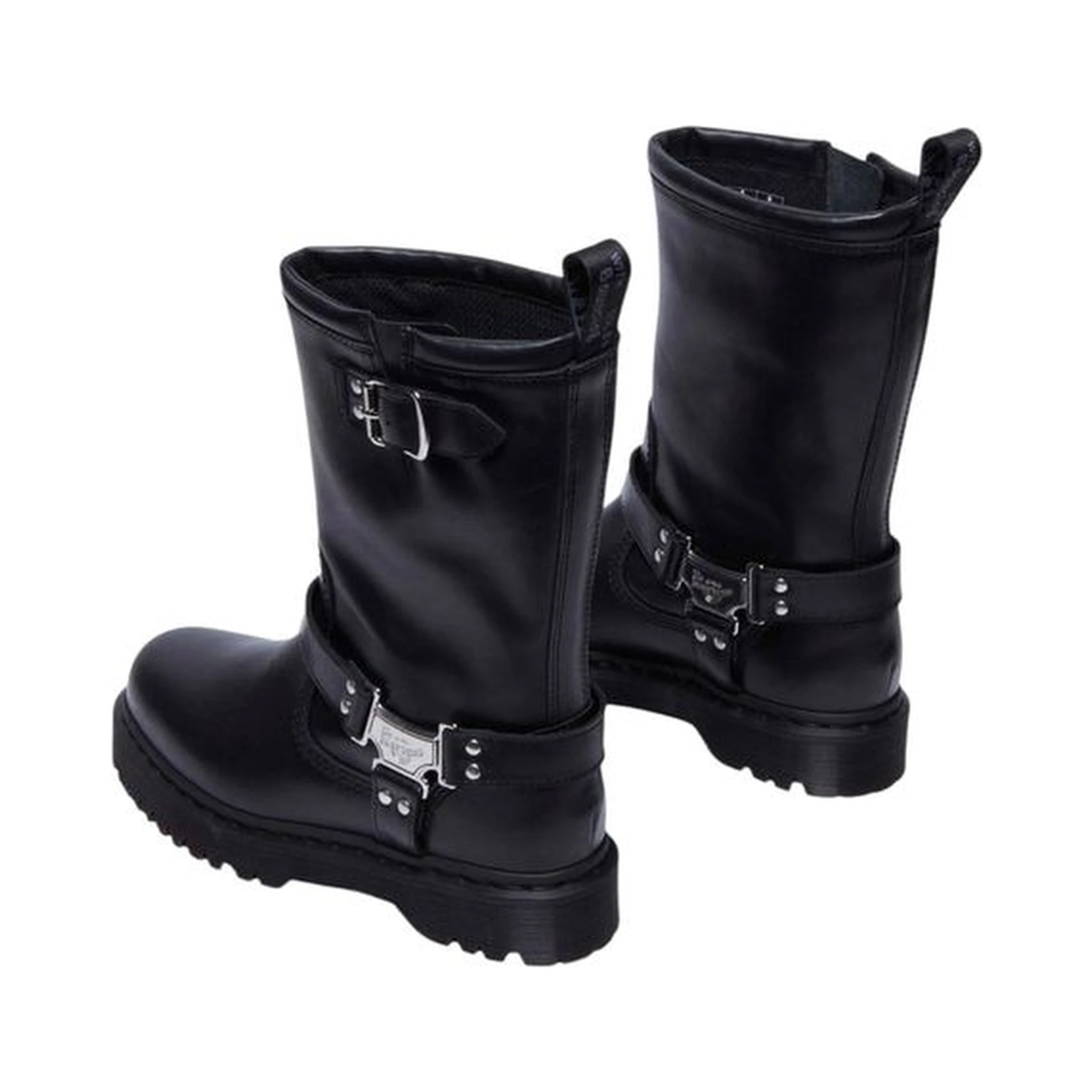 Black Leather Lace-Up Boots