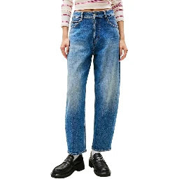 Blue Recycled Cotton Relaxed Fit Jeans