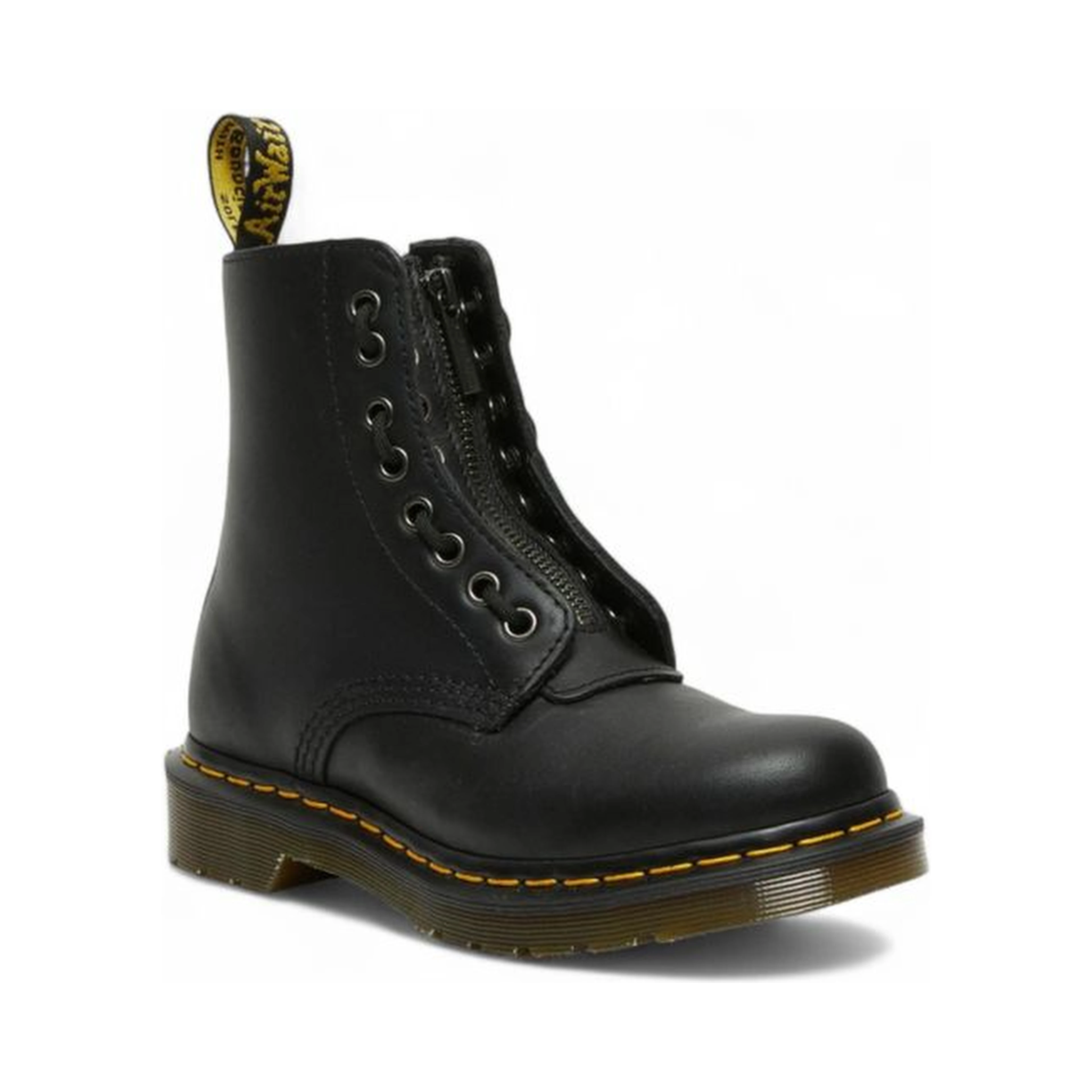 Black Leather Lace-Up Boots