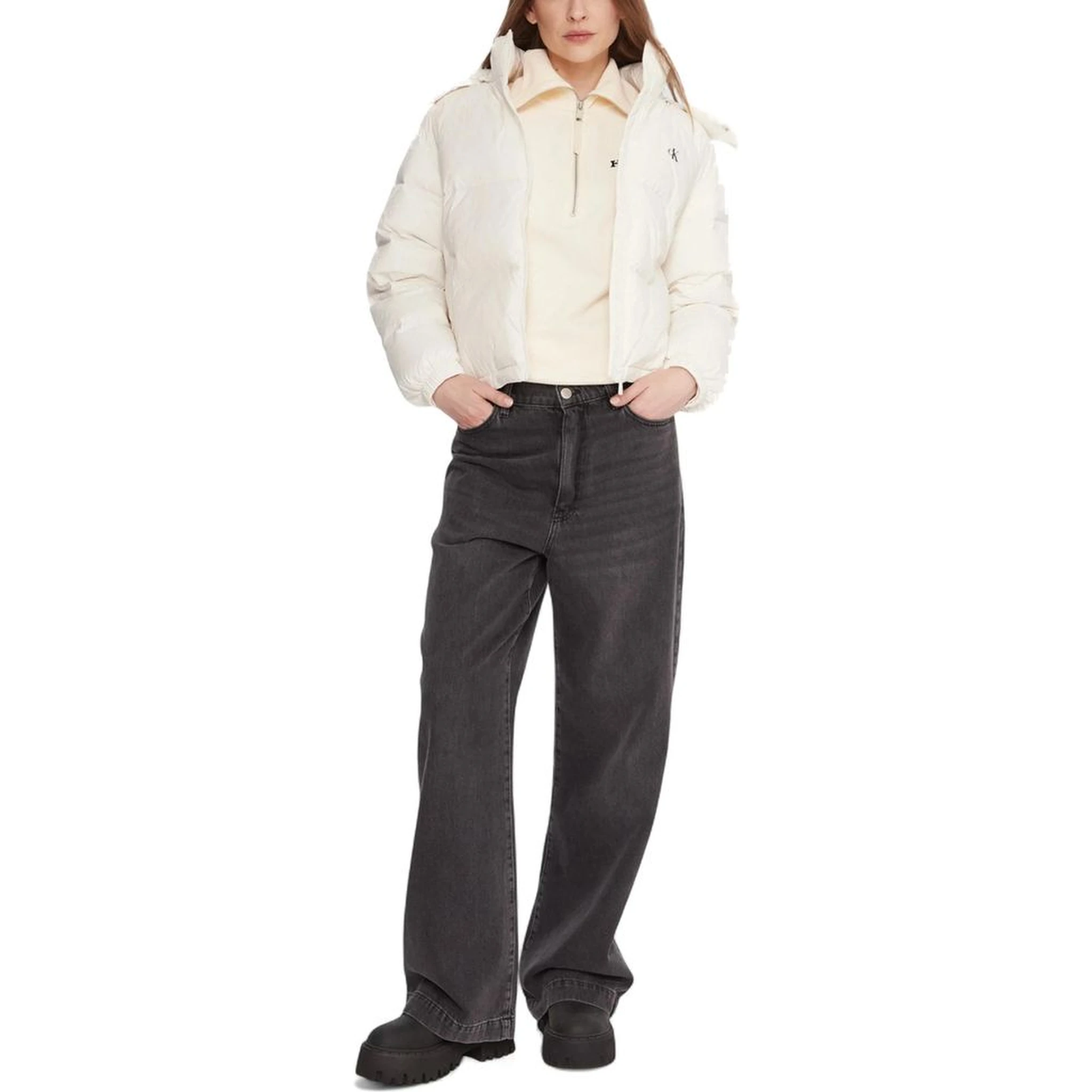 Cream Polyamide Coat