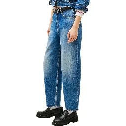 Blue Recycled Cotton Relaxed Fit Jeans