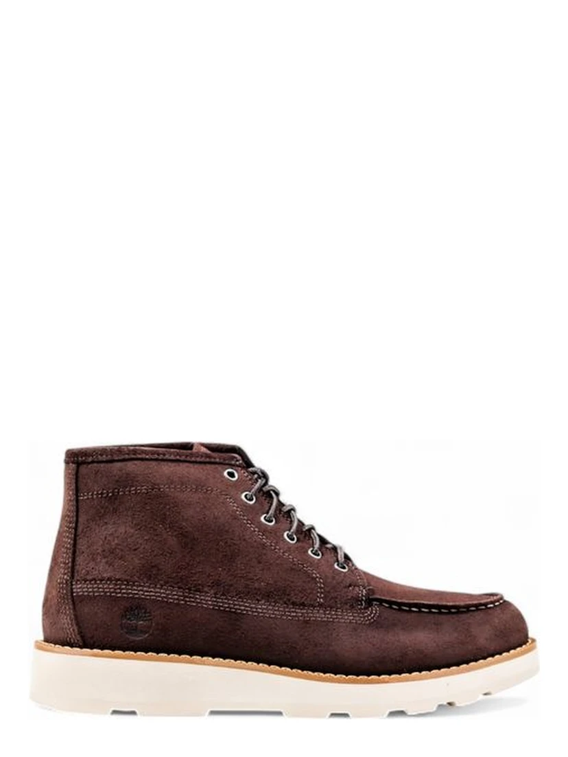 Brown Leather Lace-Up Boots