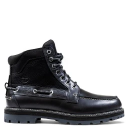Black Leather Lace-Up Boots