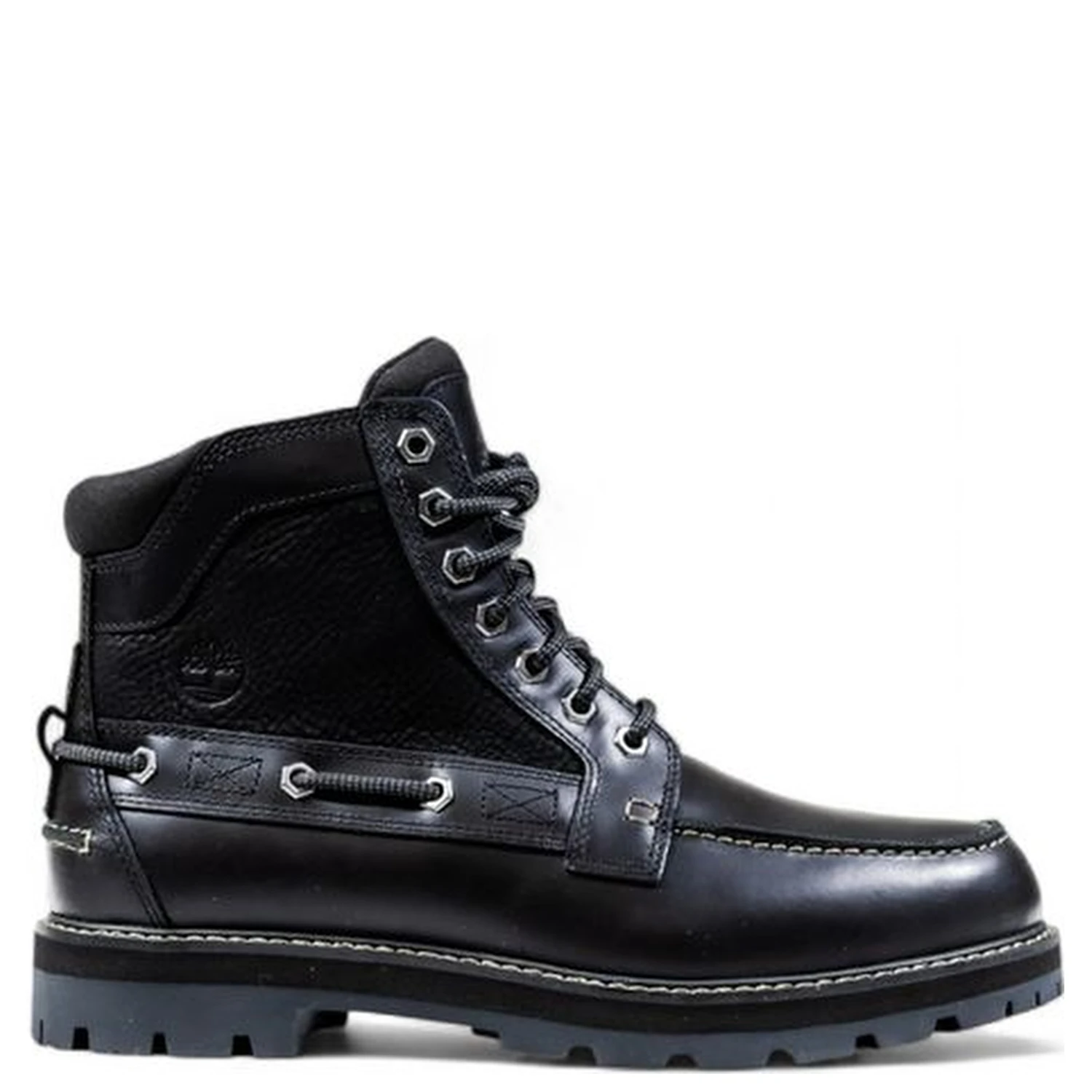 Black Leather Lace-Up Boots