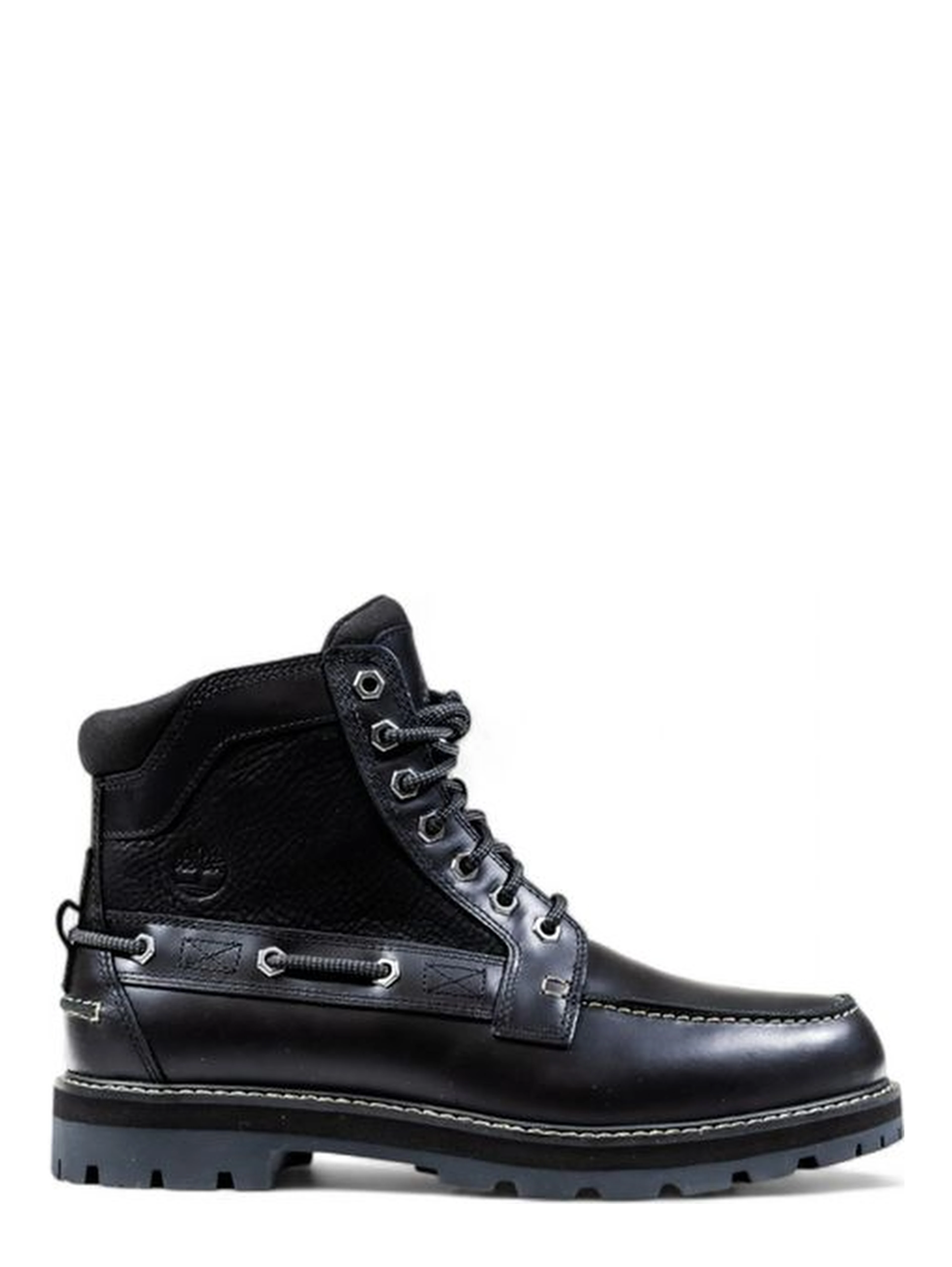 Black Leather Lace-Up Boots
