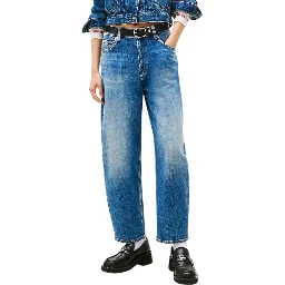 Blue Recycled Cotton Relaxed Fit Jeans