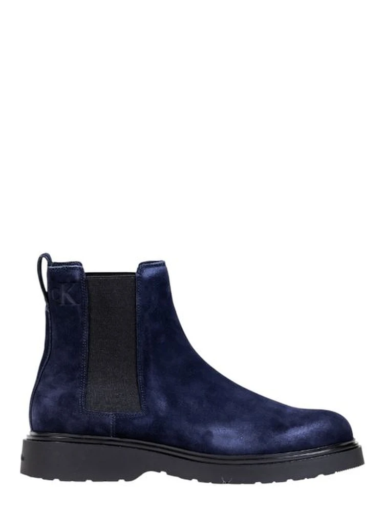 Blue Suede Leather Chelsea Boots