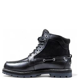Black Leather Lace-Up Boots
