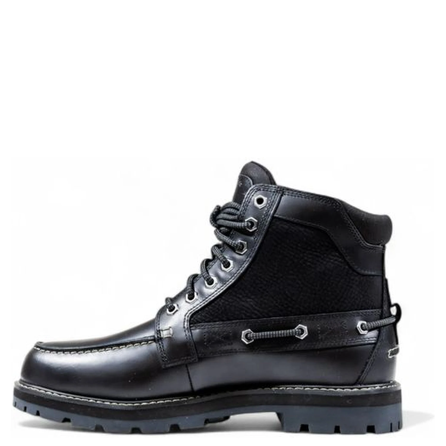 Black Leather Lace-Up Boots