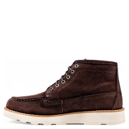 Brown Leather Lace-Up Boots