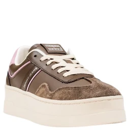 Brown Artificial Leather Sneakers