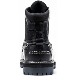 Black Leather Lace-Up Boots