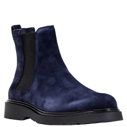 Blue Suede Leather Chelsea Boots