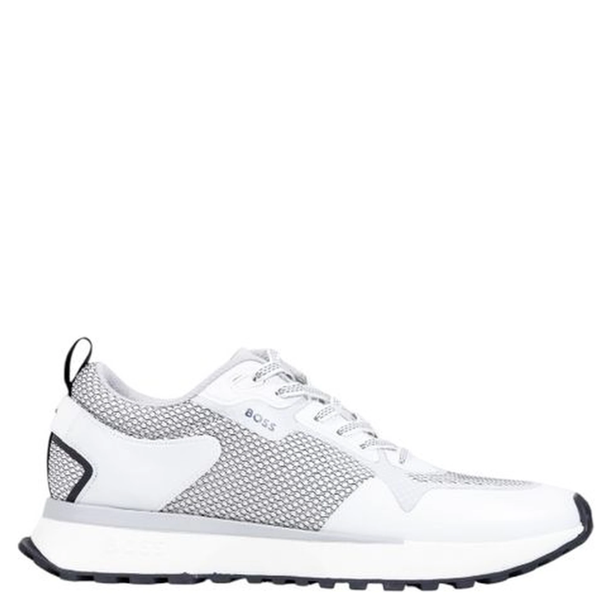 White Polyester Athletic Sneakers