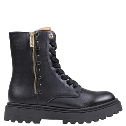Black Polyethylene Lace-Up Boots