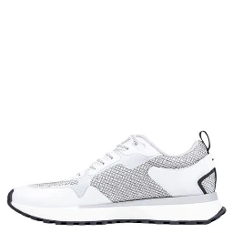 White Polyester Athletic Sneakers