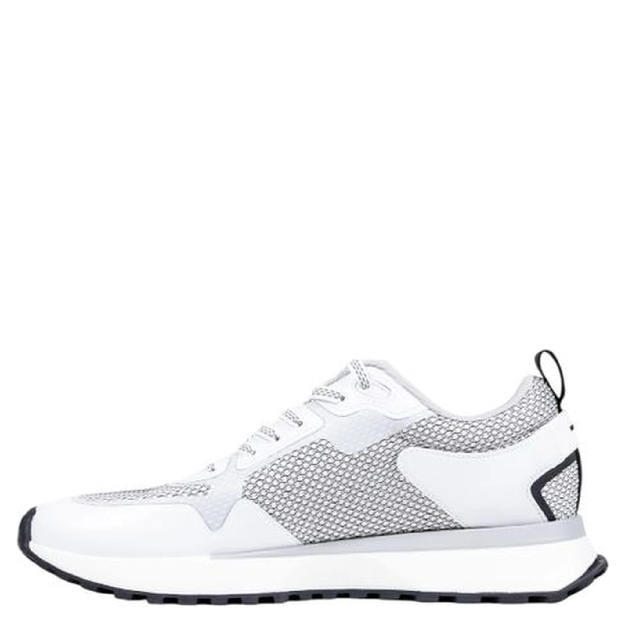 White Polyester Athletic Sneakers