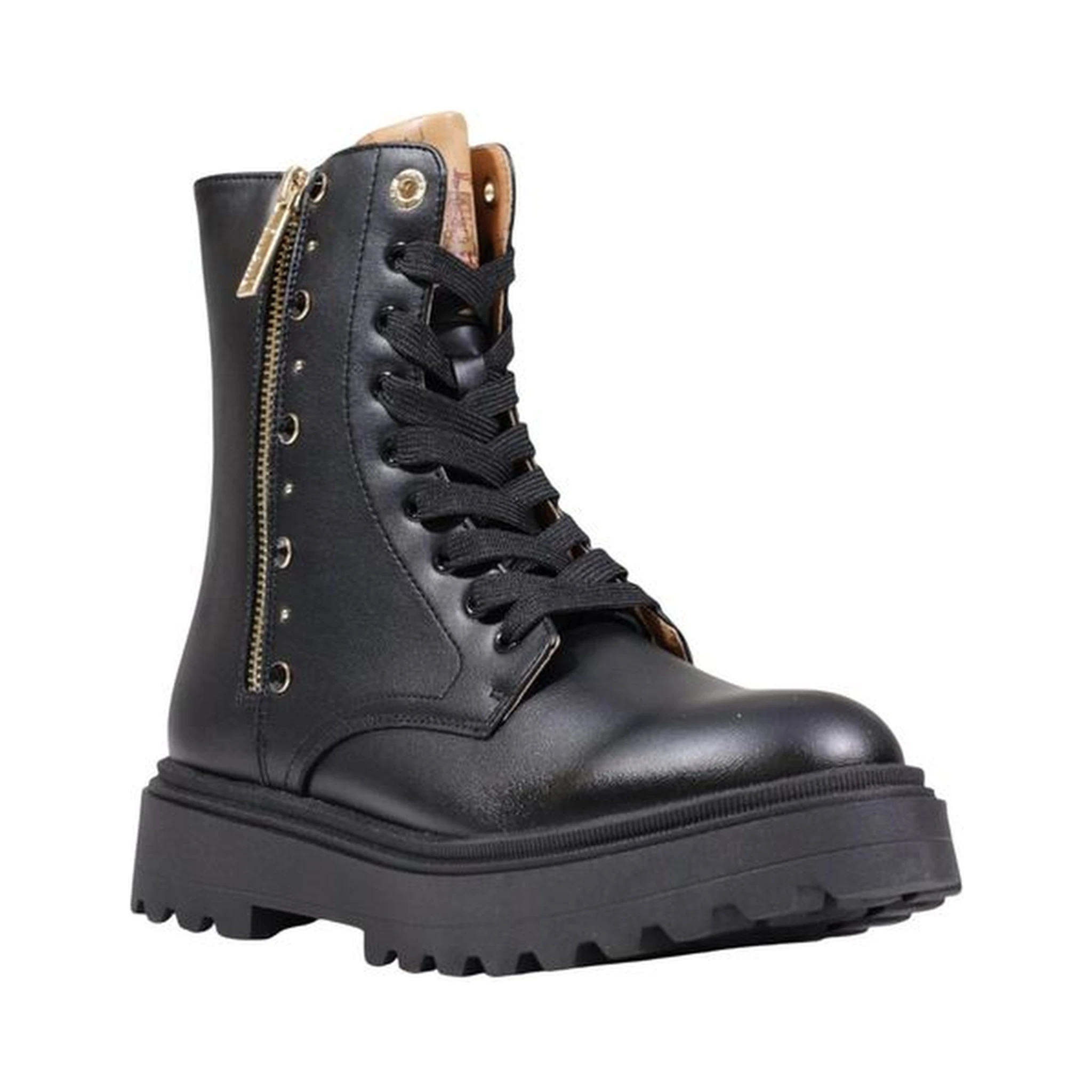 Black Polyethylene Lace-Up Boots