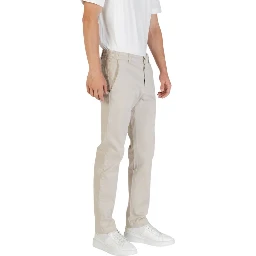 Beige Polyester Casual Pants