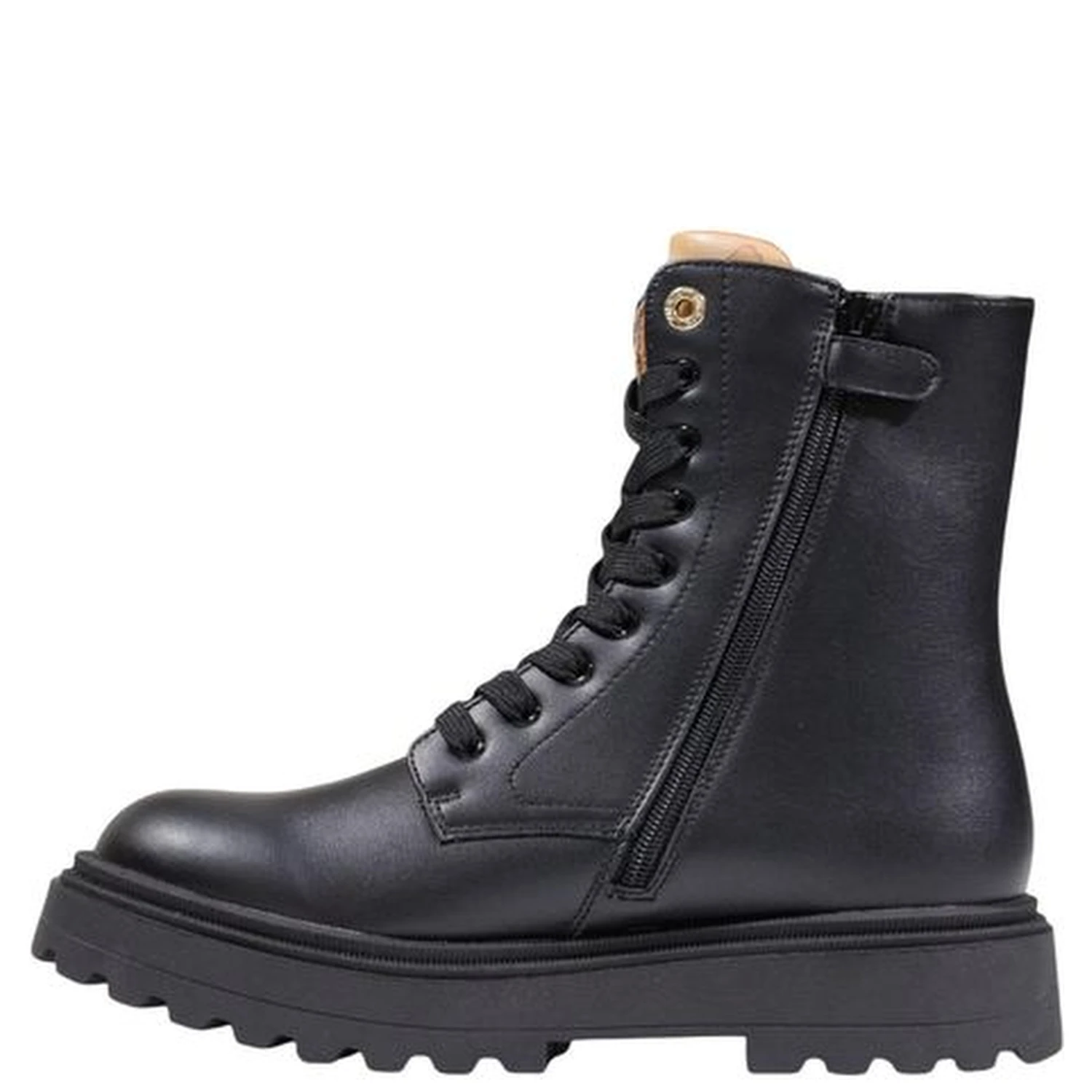 Black Polyethylene Lace-Up Boots