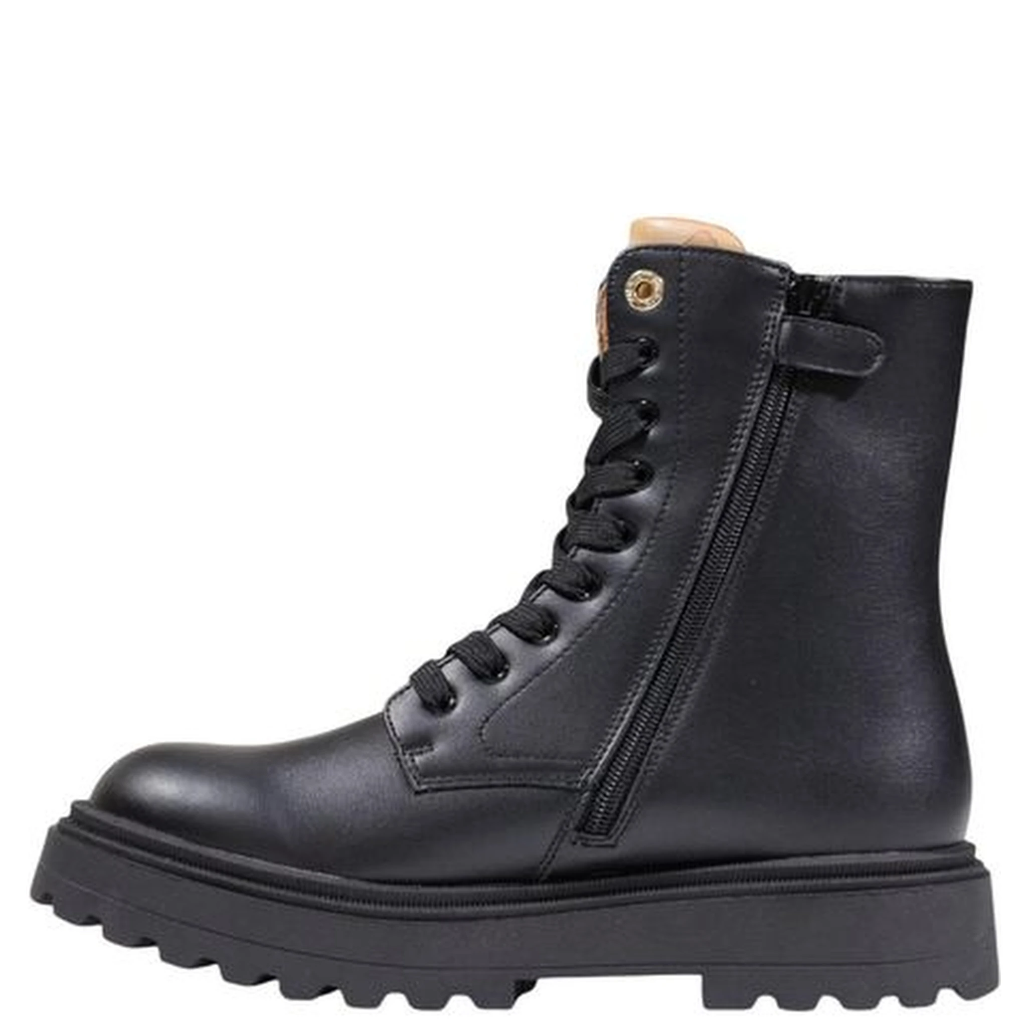 Black Polyethylene Lace-Up Boots