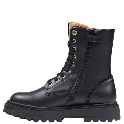Black Polyethylene Lace-Up Boots