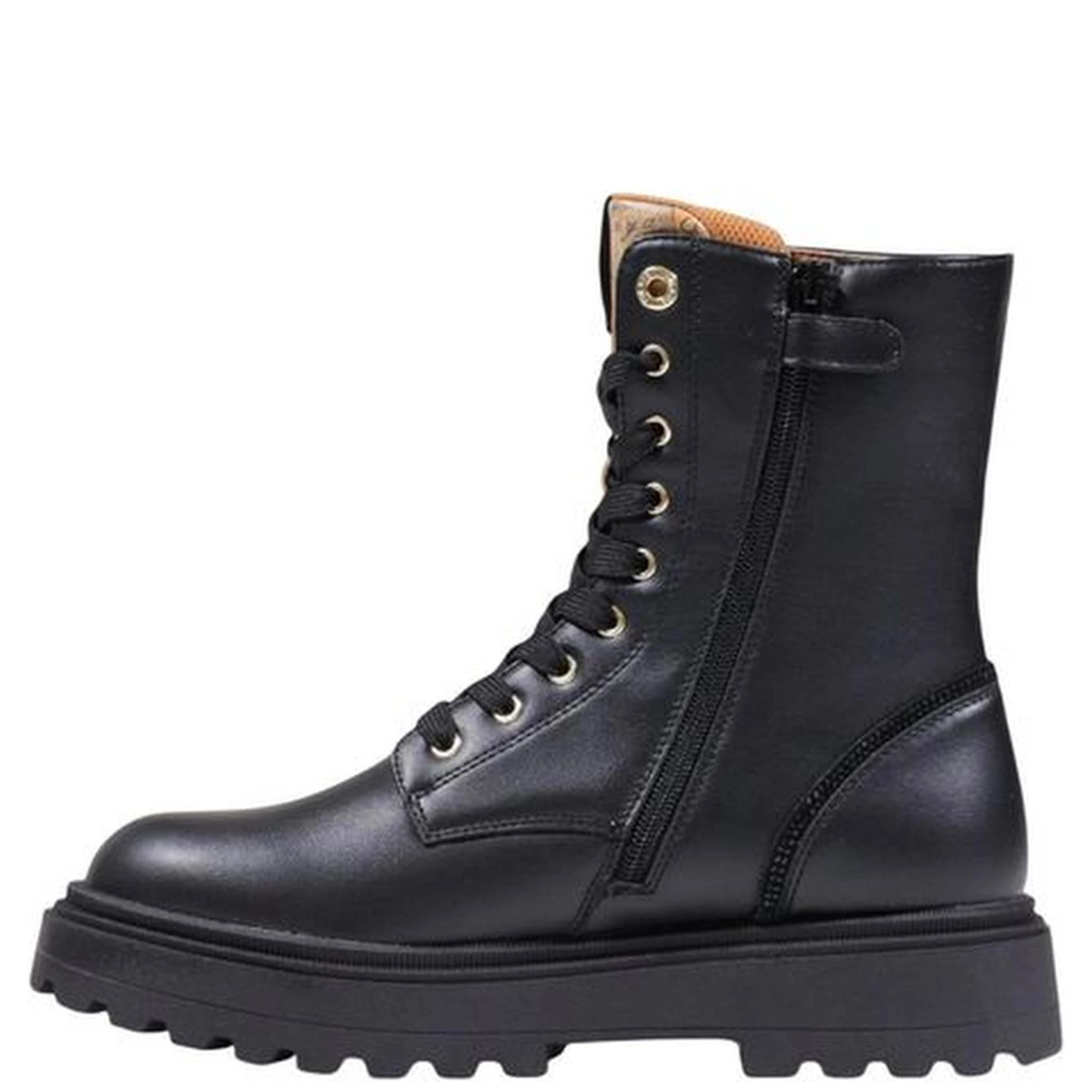 Black Polyethylene Lace-Up Boots
