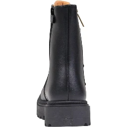 Black Polyethylene Lace-Up Boots