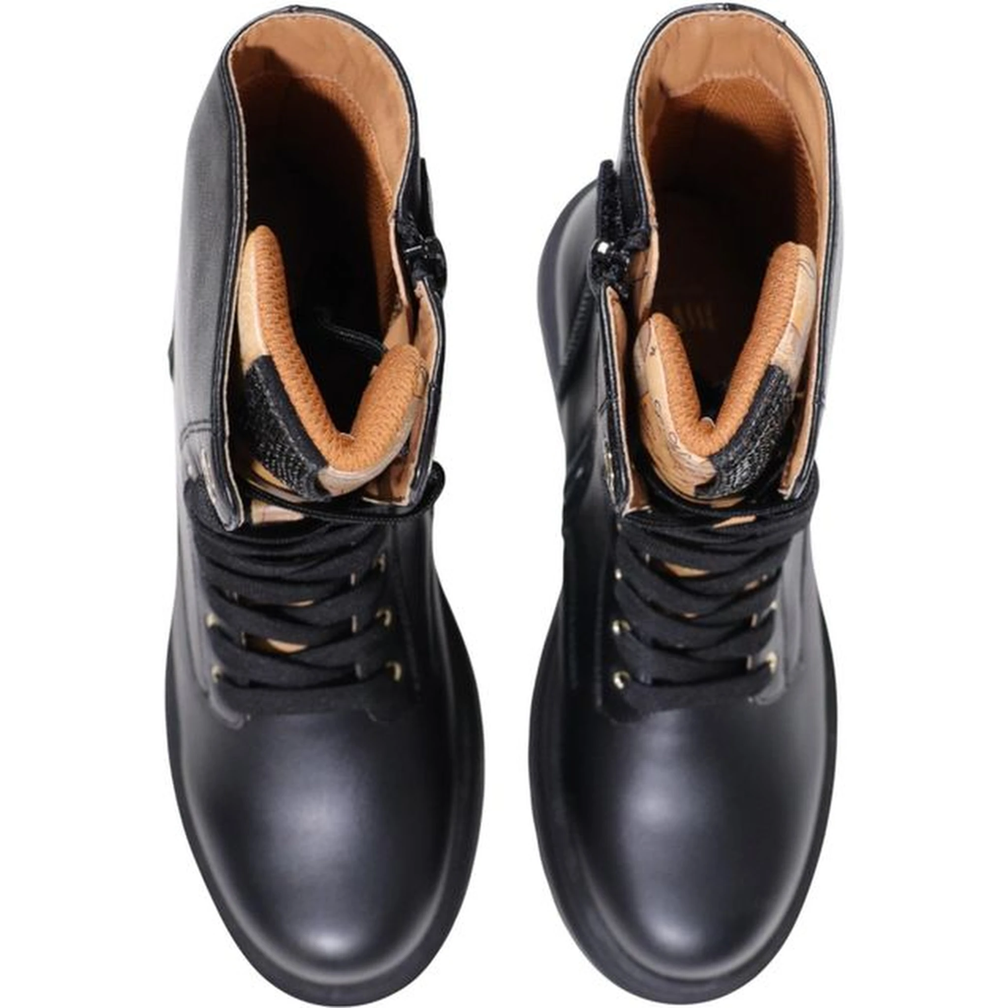 Black Polyethylene Lace-Up Boots